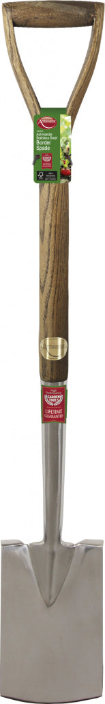 Ambassador Ash Handle Stainless Steel Border Spade Length: 95cm