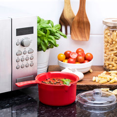 Easy Cook Red Large Saucepan & Lid 750ml