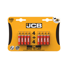 JCB Zinc Batteries 4 Plus 4 AAA