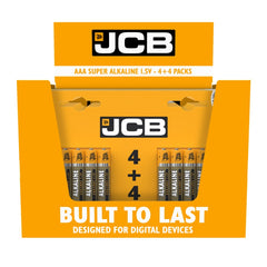 JCB Super Alkaline Batteries 4 Plus 4 AAA