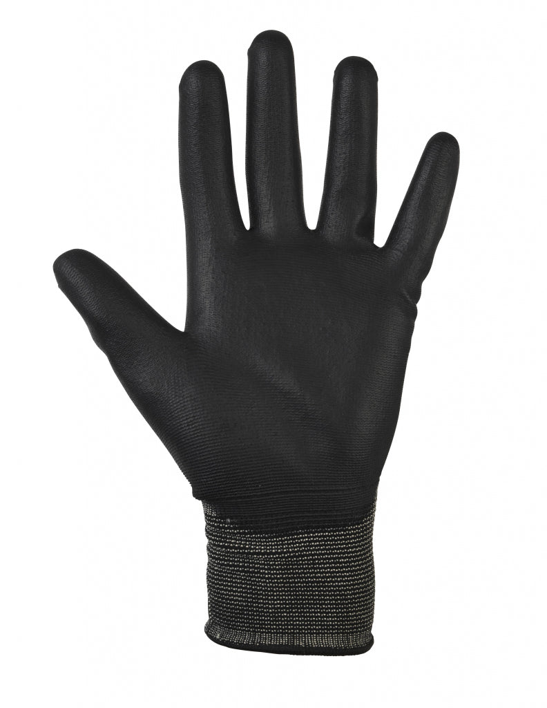 Glenwear Black PU Gloves 9 Large 12 Pairs