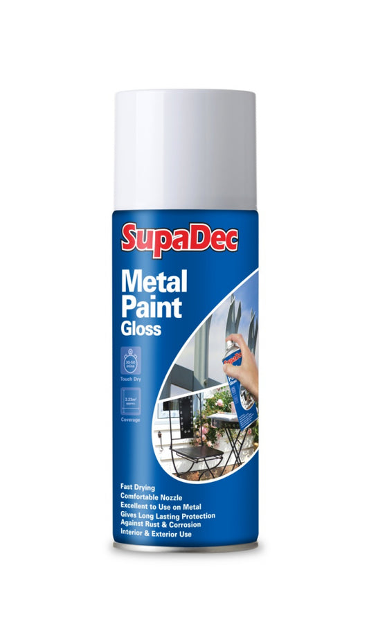 SupaDec Metal Spray Paint 400ml Matt Black