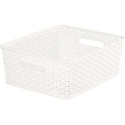 Curver Nestable Rattan Basket Vintage White 4L
