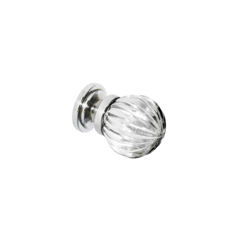 Securit Glass Pumpkin Cupboard Knobs CP 32mm Pack of 5