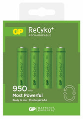 GP Rechargeable Batteries Pack 4 AAA 950 NiMH
