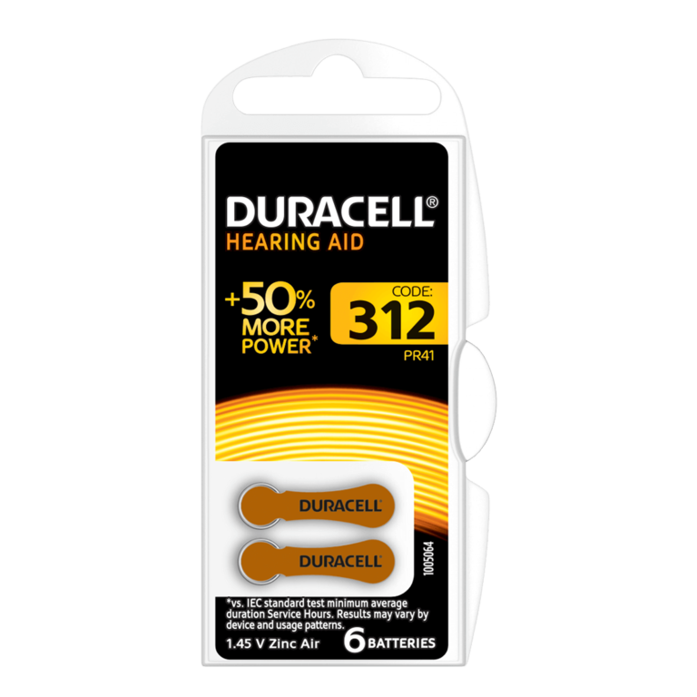 Duracell Hearing Aid Battery 312 Pack 6