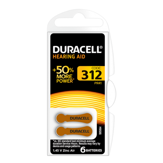 Duracell Hearing Aid Battery 312 Pack 6