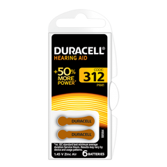 Duracell Hearing Aid Battery 312 Pack 6