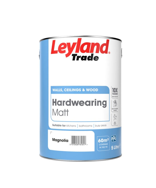 Leyland Trade Hardwearing Matt 5L Brilliant White