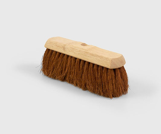 Hill Brush Broom Head Plain Stock, Filled Natural Coco 10"