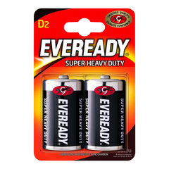 Eveready Super Heavy Duty Batteries D Pack 2