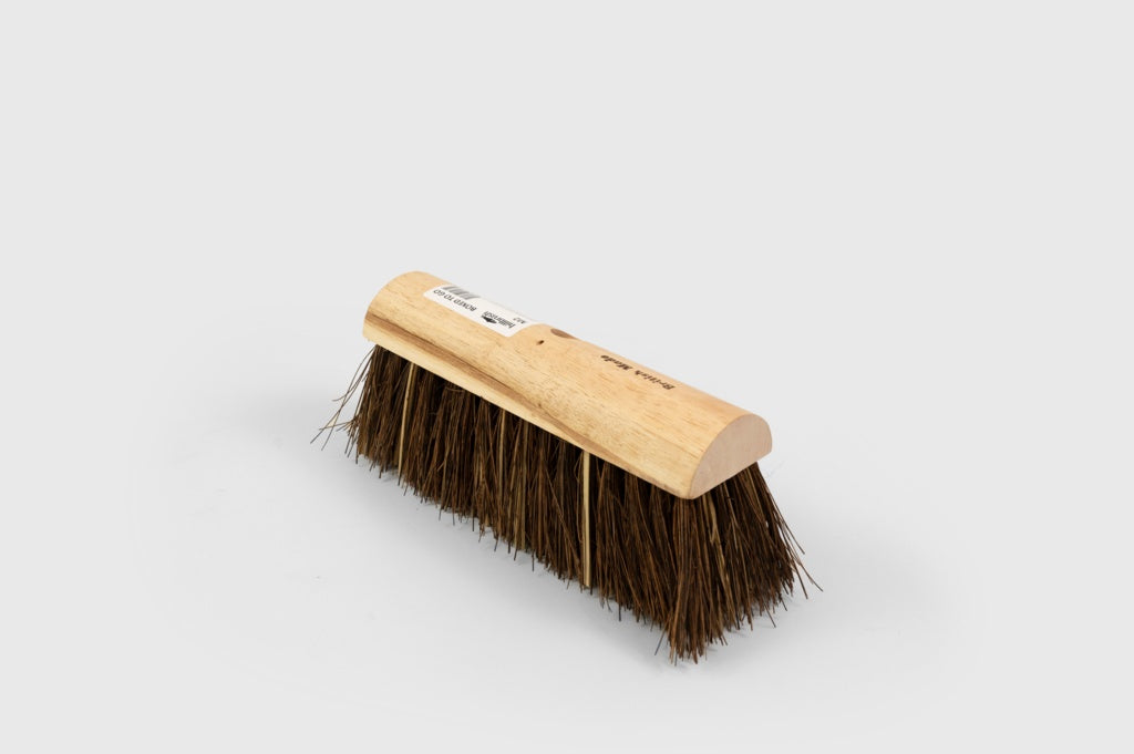 Hill Brush Yard/Garden Broom Plain Stock, Extra Stiff Cane/Bassine 10"