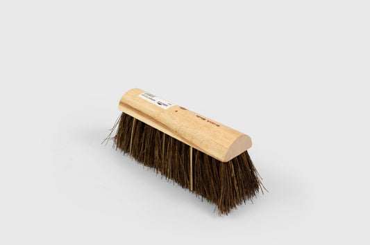 Hill Brush Yard/Garden Broom Plain Stock, Extra Stiff Cane/Bassine 10"