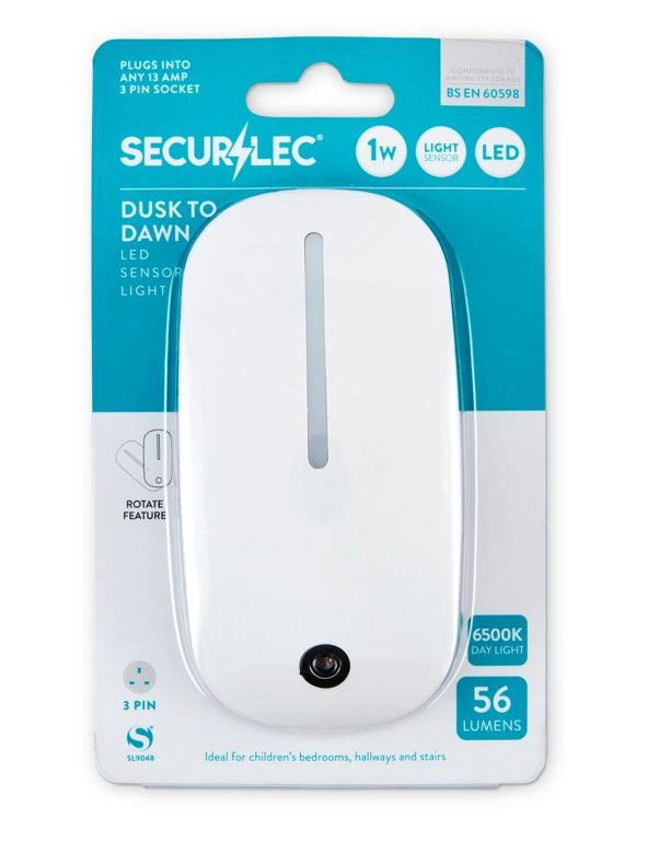 Securlec Automatic LED Safety Night Light 57mm (w) x 115mm (h) x 67mm (d)