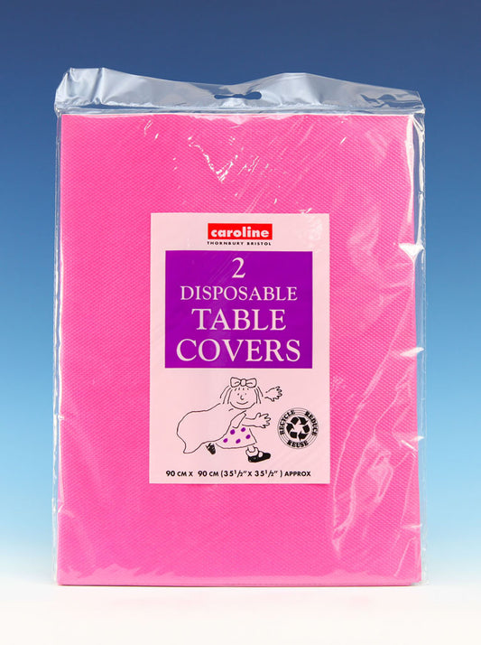Caroline Square Paper Tablecovers 90cm Hot Pink