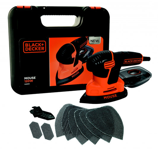 Black & Decker 120W Next Generation Mouse® Sander With Kitbox and 9 Accessories