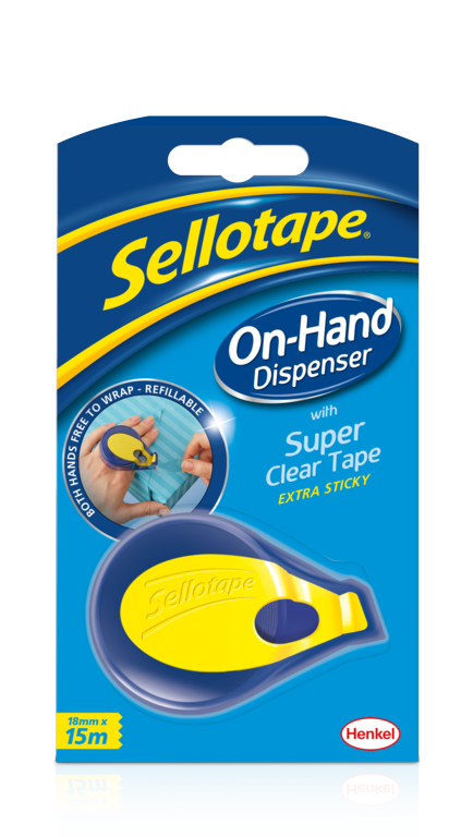 Sellotape On Hand Dispenser Including 18mm x 15m Roll