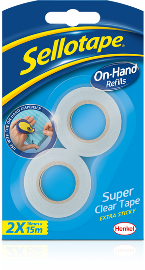 Sellotape On Hand Refill 18mm x 15m (Pack of 2)