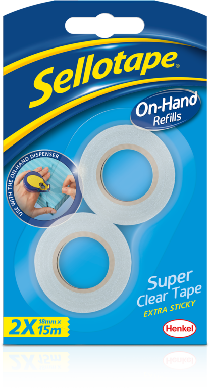 Sellotape On Hand Refill 18mm x 15m (Pack of 2)