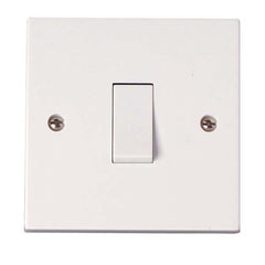 Securlec 1 Gang 1 Way Light Switch Square Edge