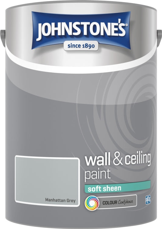 Johnstone's Wall & Ceiling Soft Sheen 5L Manhattan Grey