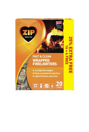 Zip Fast & Clean Wrapped Firelighters Pack 18