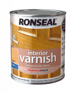 Ronseal Interior Varnish Satin 250ml Medium Oak