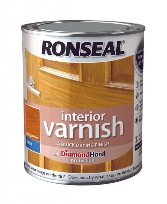 Ronseal Interior Varnish Satin 750ml Medium Oak