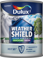 Dulux Weathershield Quick Dry Satin 750ml Misty Sky