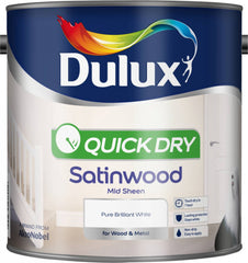 Dulux Quick Dry Satinwood 2.5L Pure Brilliant White