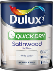 Dulux Quick Dry Satinwood 750ml White Cotton