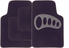 Streetwize Carpet Mat Set 4 Piece Black with Grey Heel Pad
