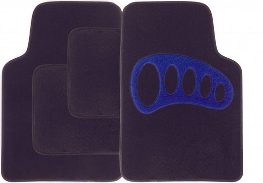 Streetwize Carpet Mat Set 4 Piece Black with Red Heel Pad