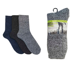 Cotton Rich Mens Boot Socks Pack 3, UK 7-11