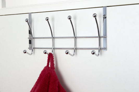 Croydex Hook Over Hooks Chrome Ball Set 4