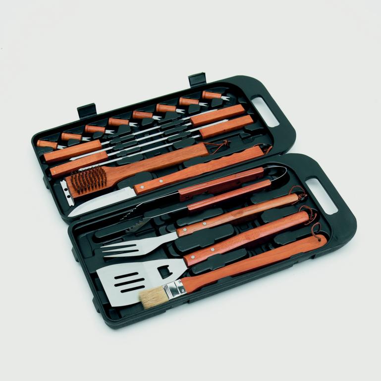 Landmann Bamboo Tool Set In Case 18 Piece