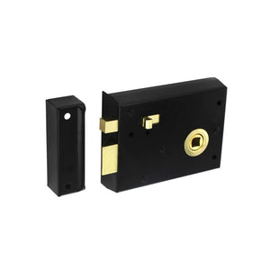 Securit Rim Latch With Snib Black 100mm