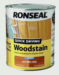 Ronseal Quick Drying Woodstain Satin 750ml Natural Oak