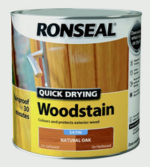 Ronseal Quick Drying Woodstain Satin 2.5L Natural Oak