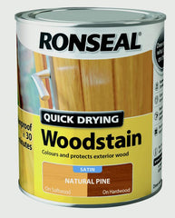 Ronseal Quick Drying Woodstain Satin 750ml Natural Pine