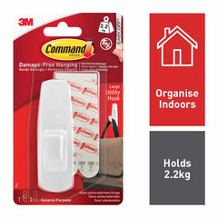 Command™ Jumbo Utility Hook 1 Hook, 4 Large Strips