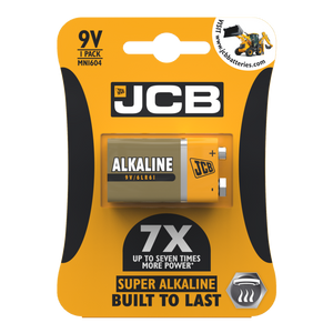 JCB Super Alkaline 9v Cell Batteries LR22