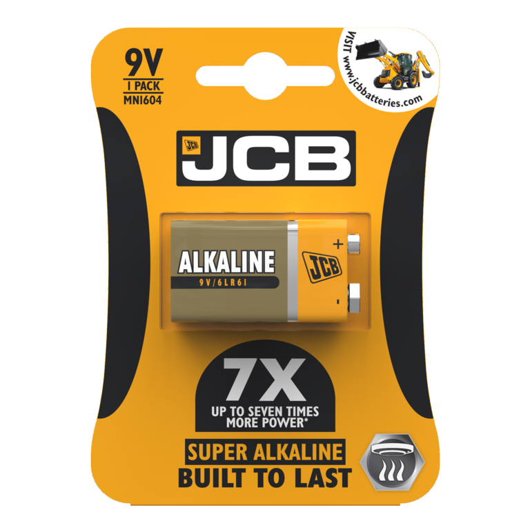 JCB Super Alkaline 9v Cell Batteries LR22