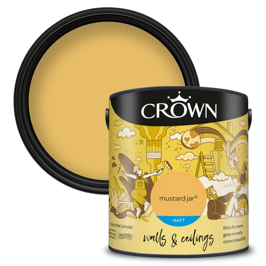 Crown Walls & Ceilings Matt 2.5L Mustard Jar
