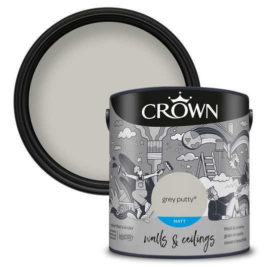 Crown Walls & Ceilings Matt 2.5L Grey Putty