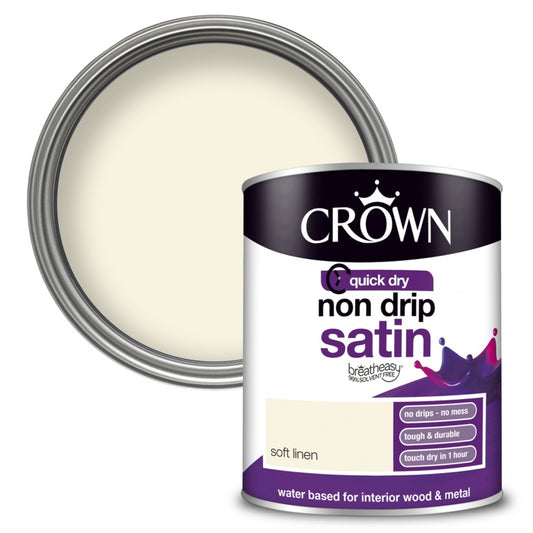 Crown Non Drip Satin 750ml Soft Linen