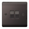 BG Nexus Metal Black Nickel 10ax Plate 2 Gang