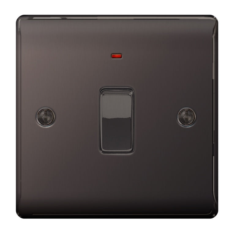 BG Metal Black Nickel Dp Switch Neon 20a