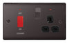BG Double Pole Switch With 13a Socket Blk Nickel 45a