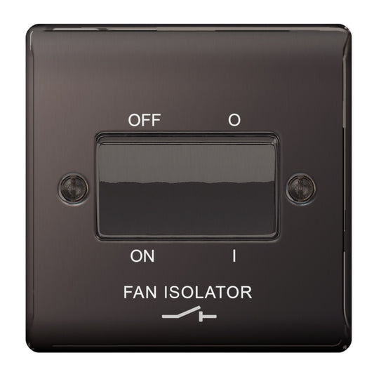BG 10ax Fan Isolater Black Nickel 3 Pole